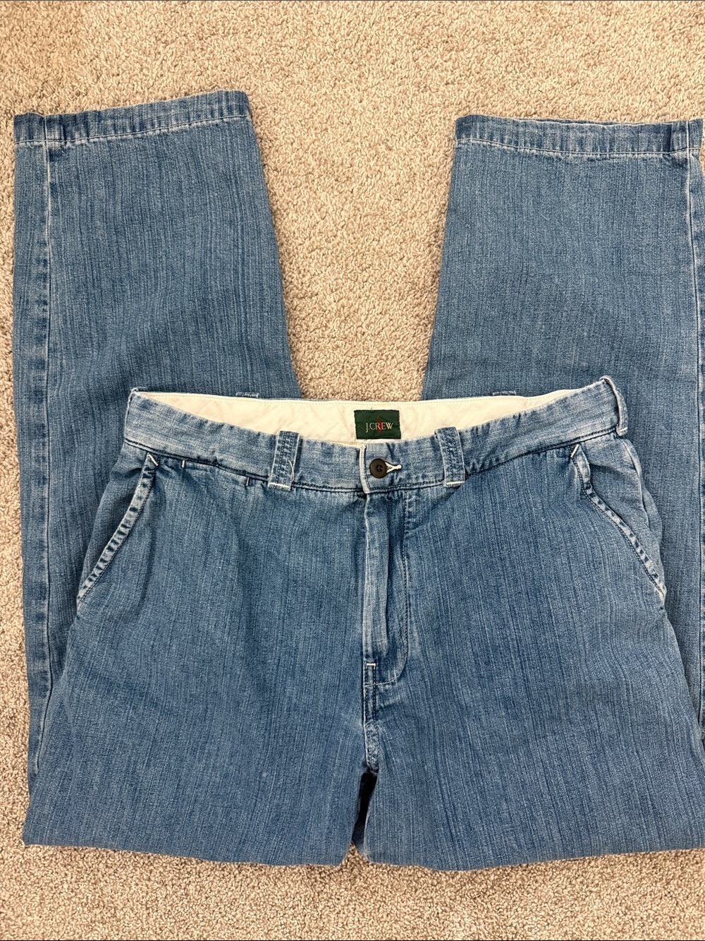 J. Crew Oarsman Relaxed 90,s Straight Medium Blue Denim Jeans trousers - Picture 7 of 9